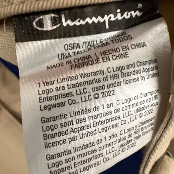 Champion Unisex Tan White Logo Sports Cap Hat OSFA - Picture 6 of 6